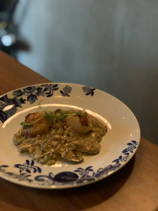 北海道刺身帶子・蜜糖芥末香草醬義大利燉飯