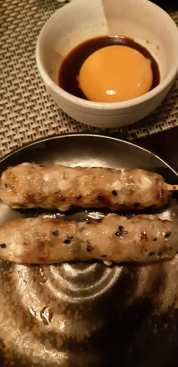 自家製月見免治雞肉棒