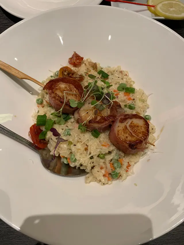 烤美國帶子煙肉白汁燴飯