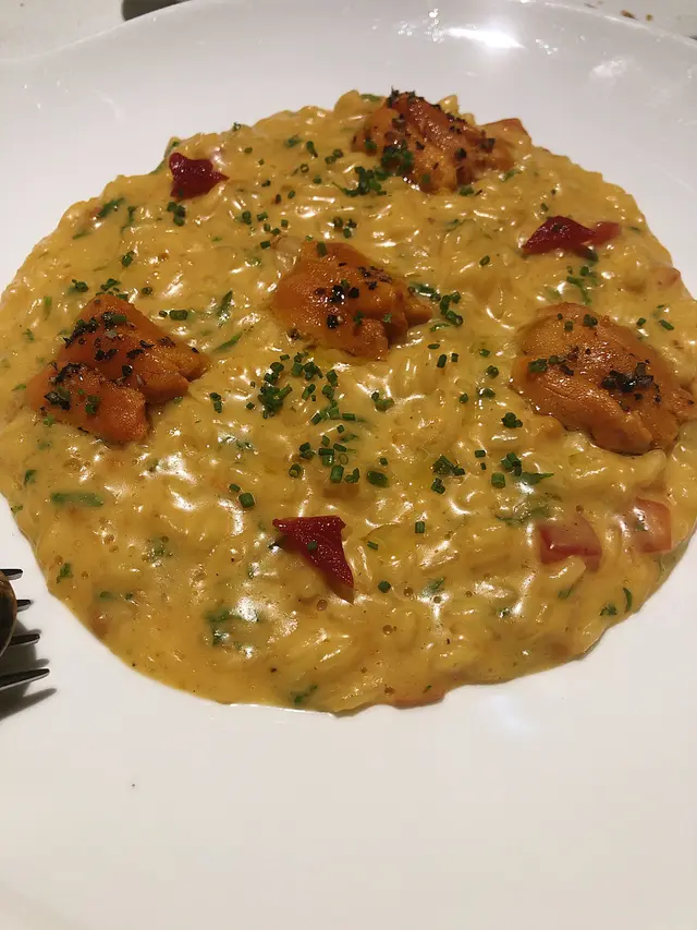 Hokkaido Sea Urchin risotto with fresh Wasabi and Chives