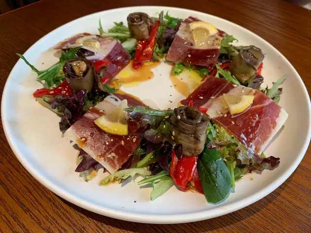 Jamon Iberico n aubergine salad ring 