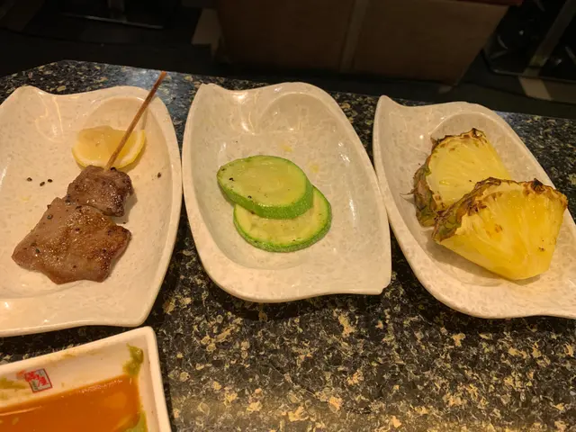 鹽燒牛舌, 牛油翠玉瓜, 燒新鮮菠蘿