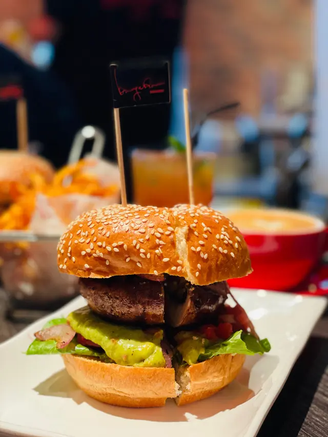 墨西哥辣椒大烤菇漢堡