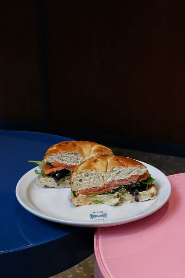 Onion Chives Bagel · Smoked Salmon