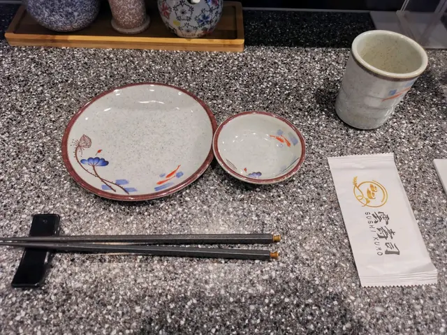 餐具擺設,很有日本風格