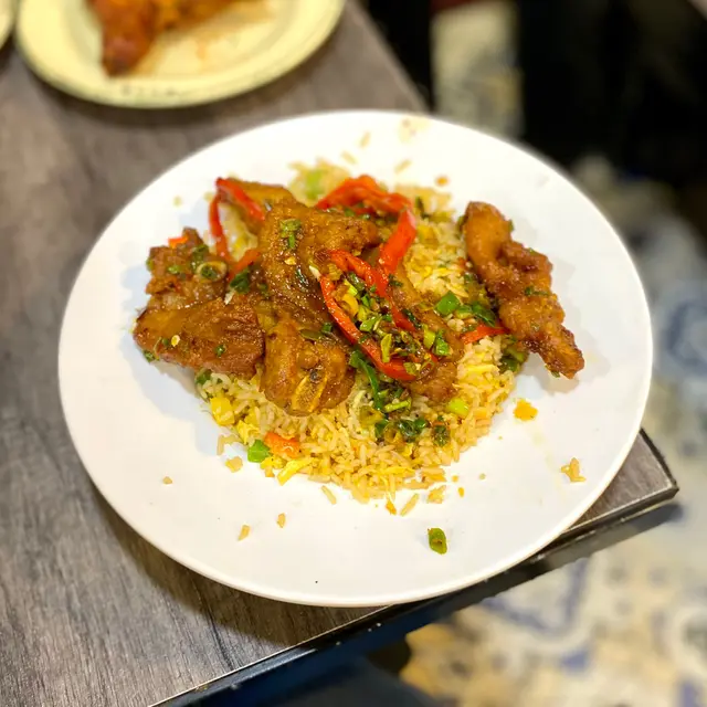 始祖椒鹽豬扒飯（炒底）