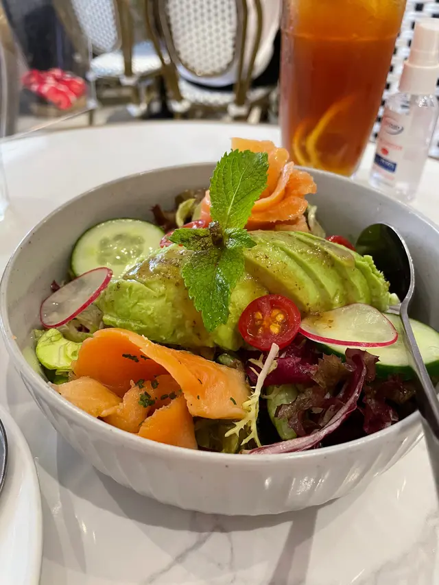 Avocado with Salmon Salad  bowl  