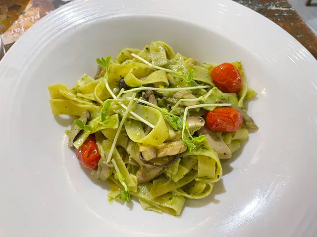 香草醬乾蕃茄野菌闊條麵