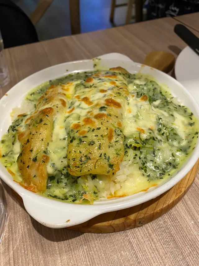 芝士忌廉焗菠菜龍脷柳飯