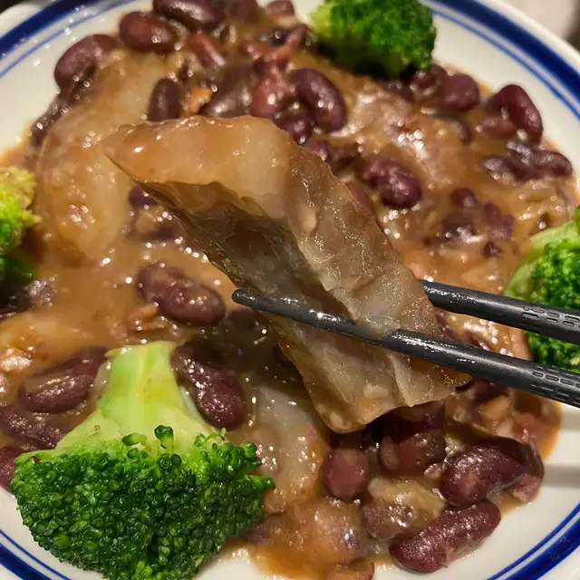 鮑汁紅腰豆炆海參