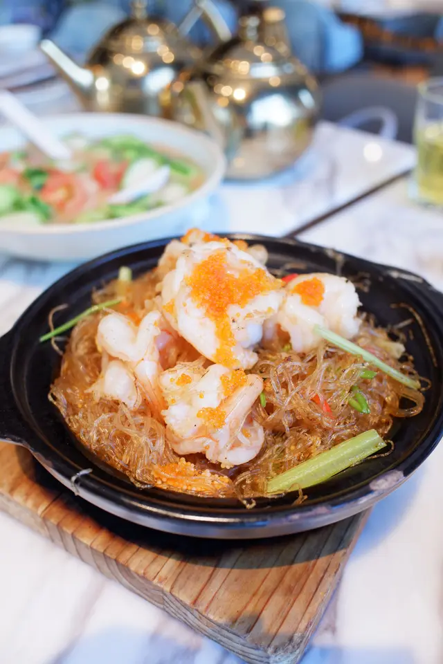 蝦球蟹籽銀絲煲