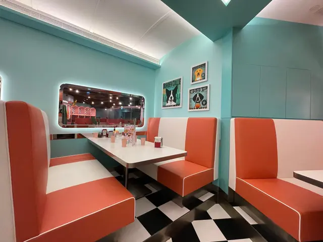 Pastel Tone 的「車廂」配搭黑白相間的磁磚地板