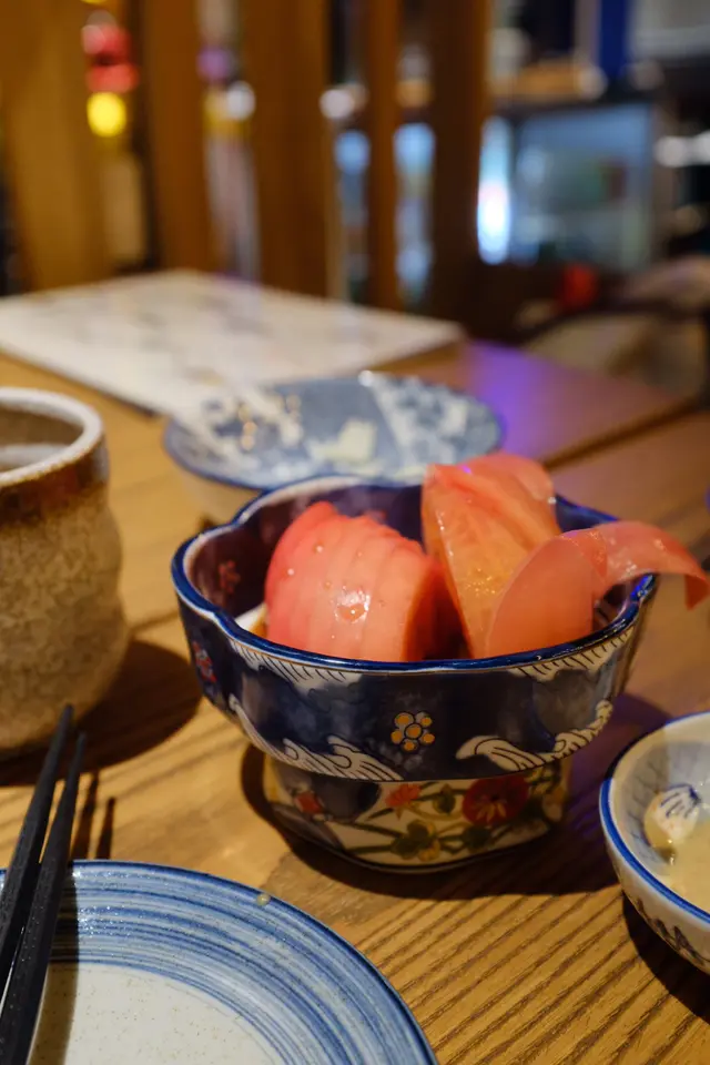 凍日本蕃茄面配柚子汁