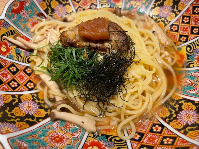 和風鵝肝梅子意粉