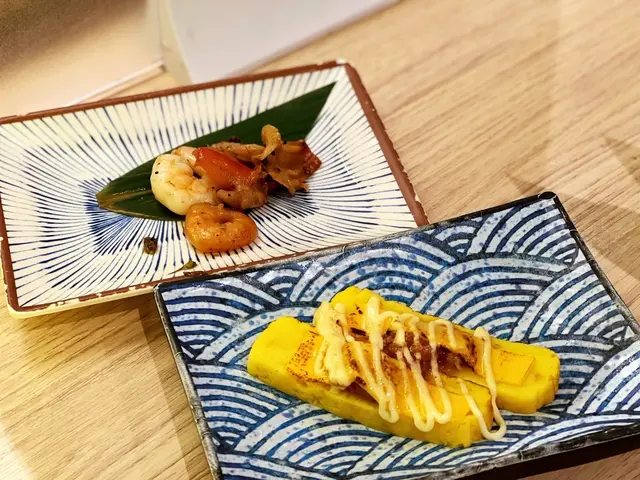 蘭花蚌炒鮮蝦球&芝士肉醬玉子燒