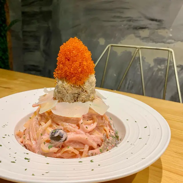 明太子蟹肉扁意粉