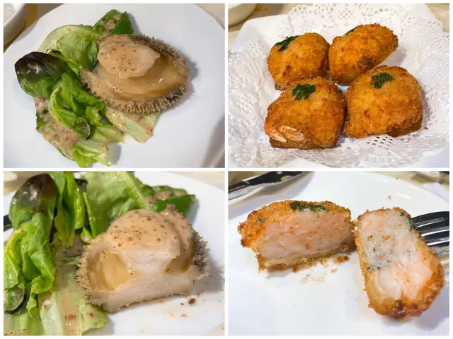 冰鎮南非鮑魚&迷你百花蝦多士