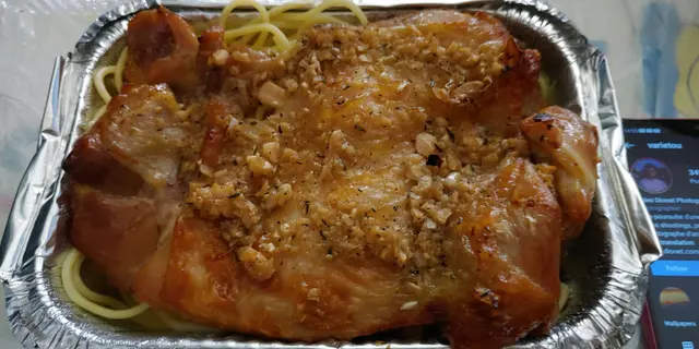 蒜蓉烤雞扒意粉