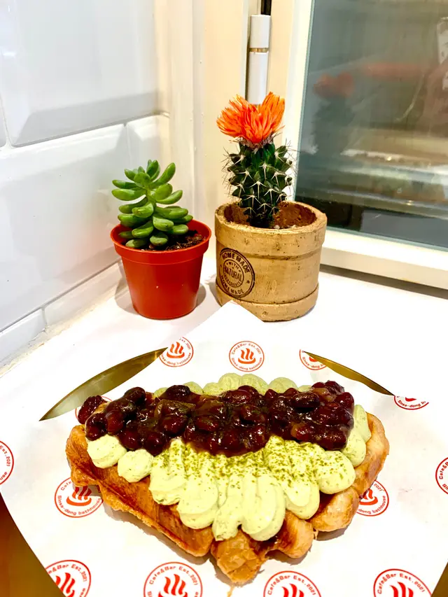 宇治抹茶紅豆croffle