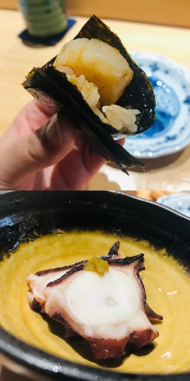 帶子手卷、章魚刺身
