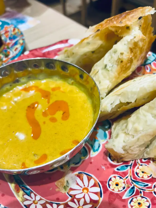 烤馬來葱餅 配 咖哩