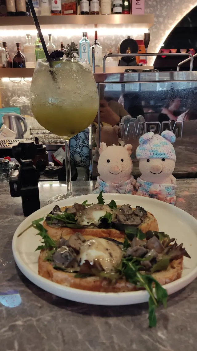 Truffle Portobello🍄 on sourdough with onsen-egg