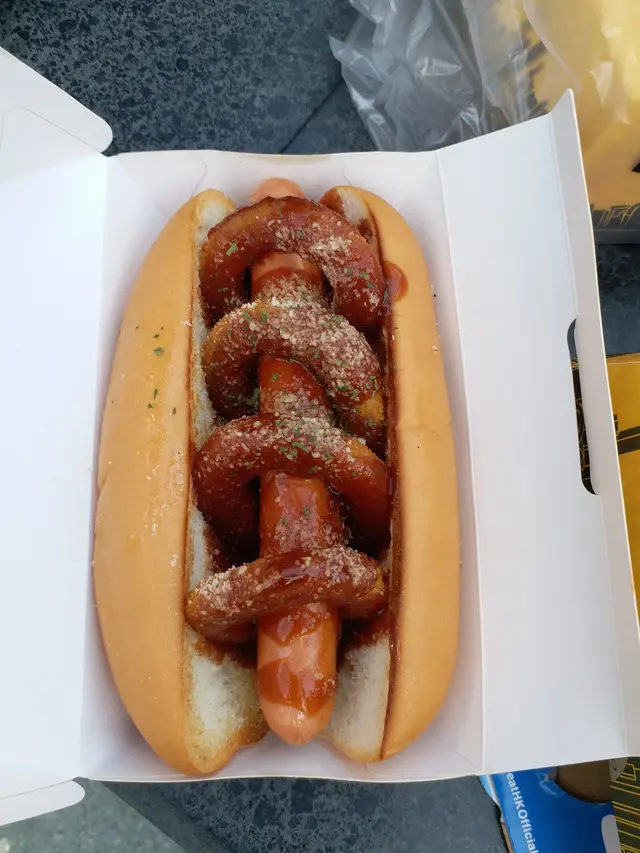 美國洋蔥圈熱狗