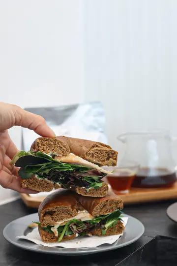 Honey mustard chicken bagel