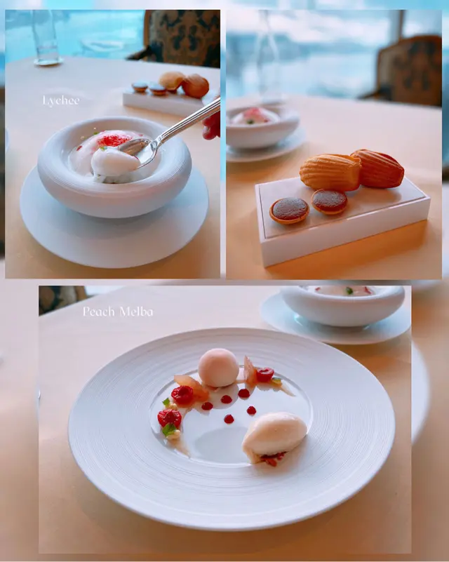 Lychee  &  Peach  Melba  & Madeleine &  Petti  Four