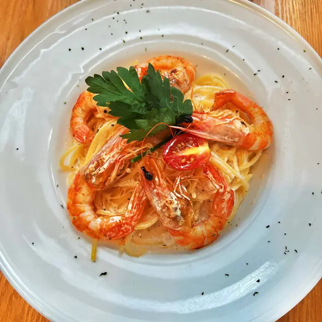 明太子鮮蝦意粉 