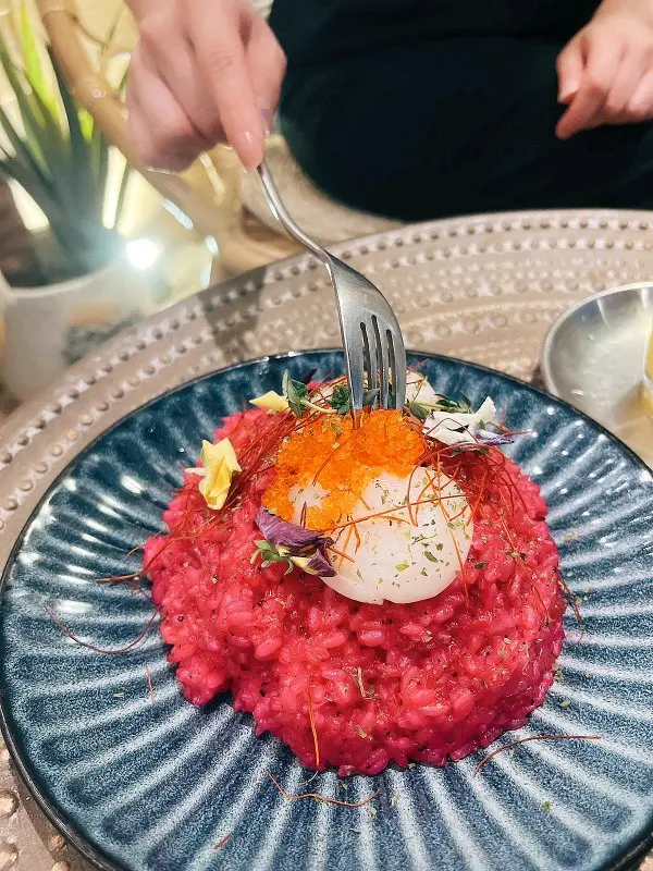 火龍果北海道干貝燉飯