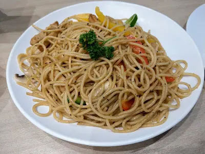 黑椒素豬扒蘑菇彩椒意粉