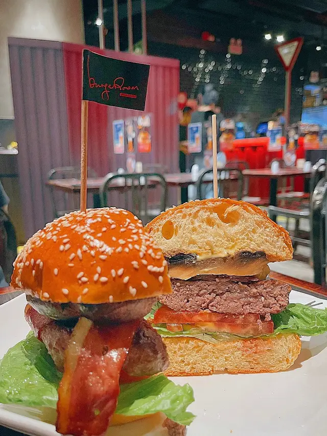 蜜糖芥末大烤菇煙肉牛肉漢堡