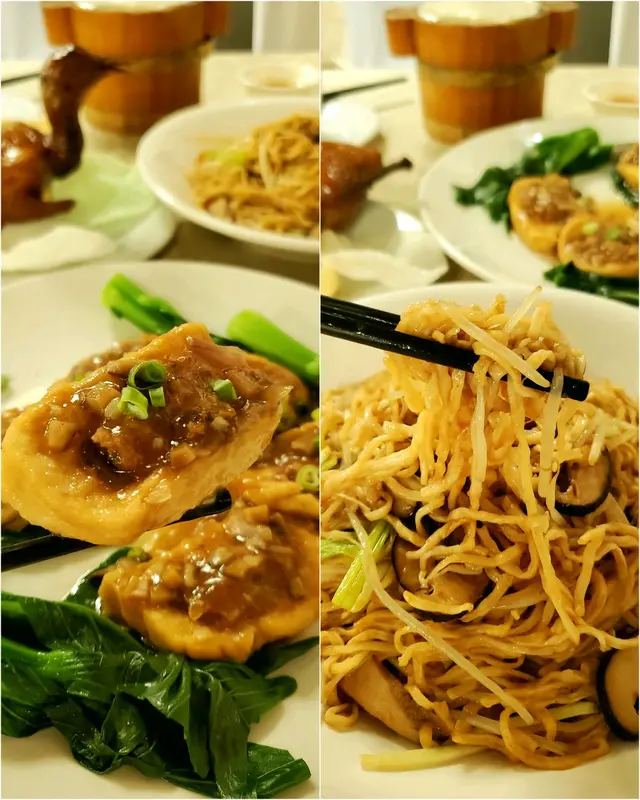 龍華煎釀手做豆腐/鮑汁金菇炆伊麵