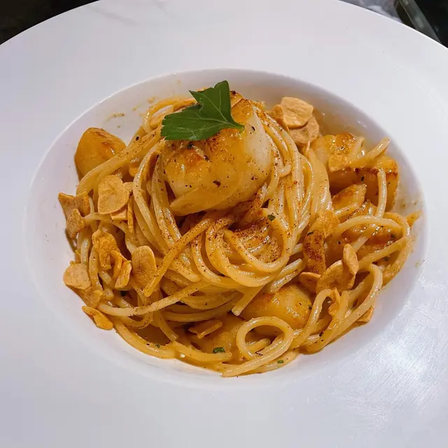 海鮮蒜油意大利麵（帶子）