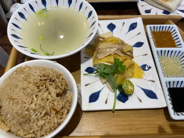 招牌海南雞飯配雞雜冬瓜湯