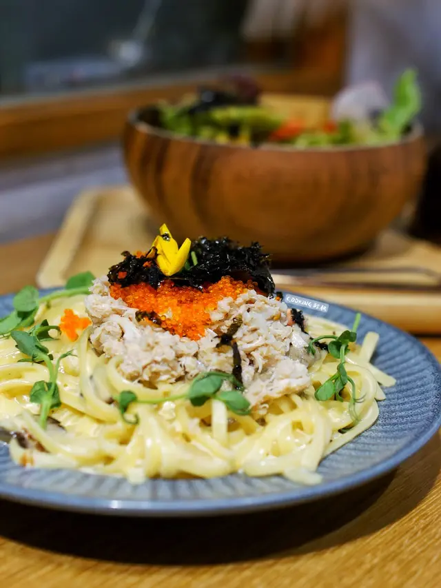 味噌蟹醬蟹籽蟹肉扁意粉