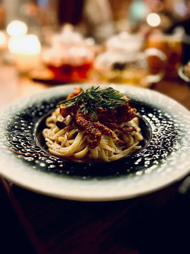 酥炸軟殼蟹黑松露扁意粉