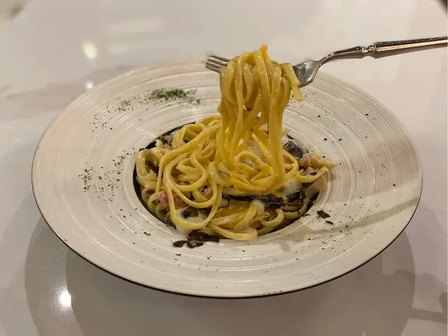 黑松露溫泉蛋卡邦尼扁意粉