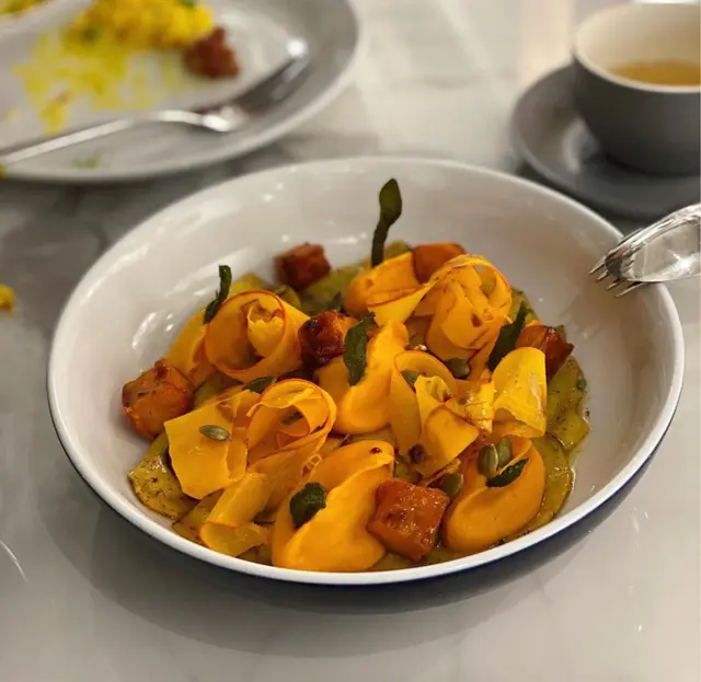 Ricotta and Spinach Tortelli with Pumpkin and Sage