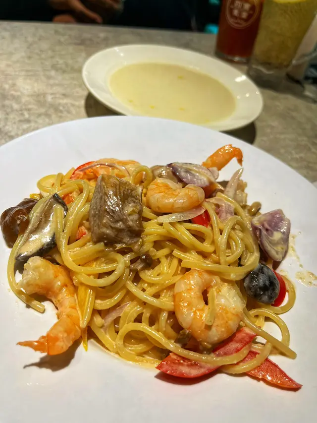 明太子大蝦忌廉意大利粉