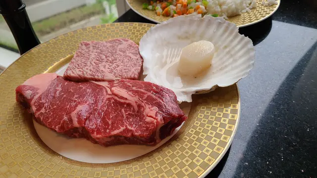 日本西冷和牛, 西冷牛扒, 帆立貝