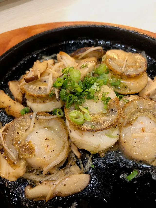 鐵板牛油，帶子