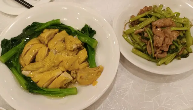 菜膽雞，通菜炒肉片