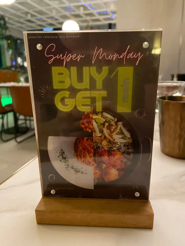 星期一主食買一送一