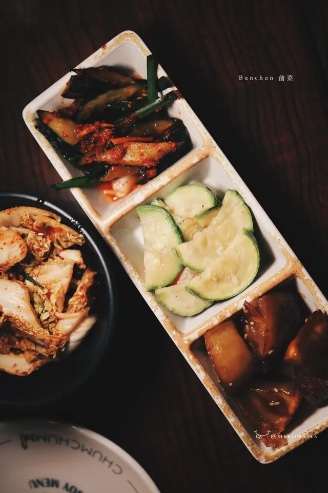 泡菜、翠玉瓜、蜜糖薯仔、辣青瓜