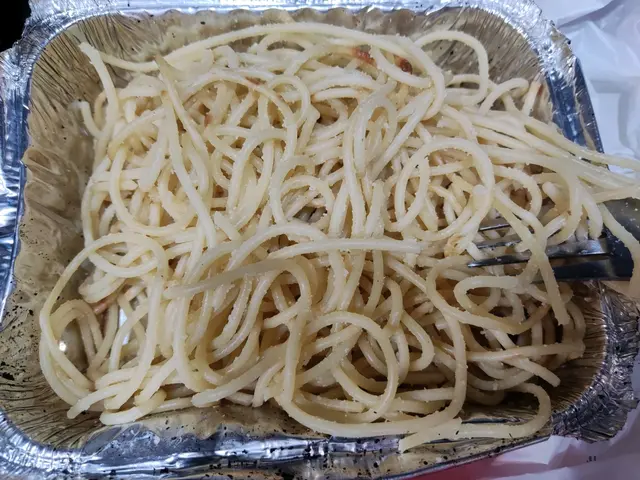 揾一粒肉都無嘅好經典的香蒜肉絲意粉