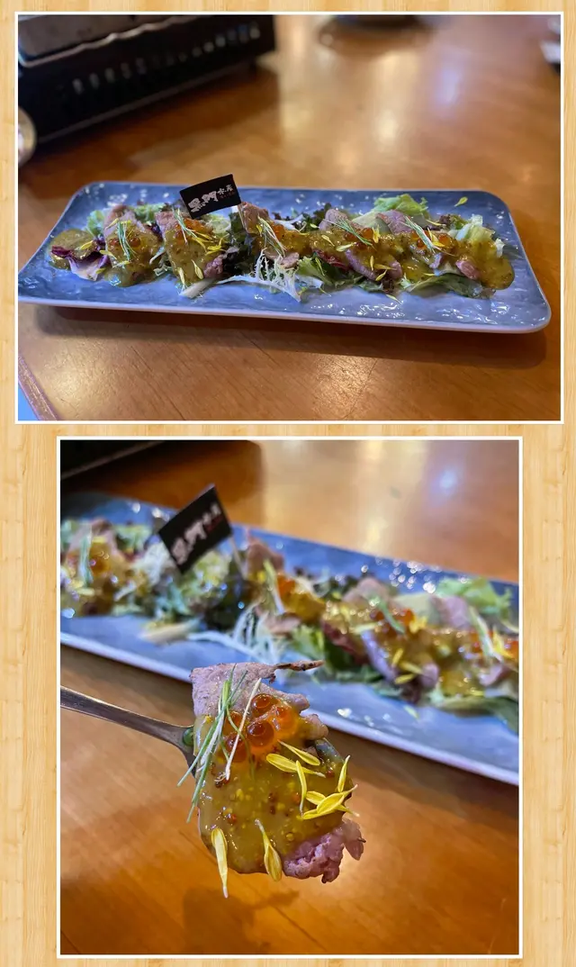 蜜糖芥末火炙安格斯牛肉沙律