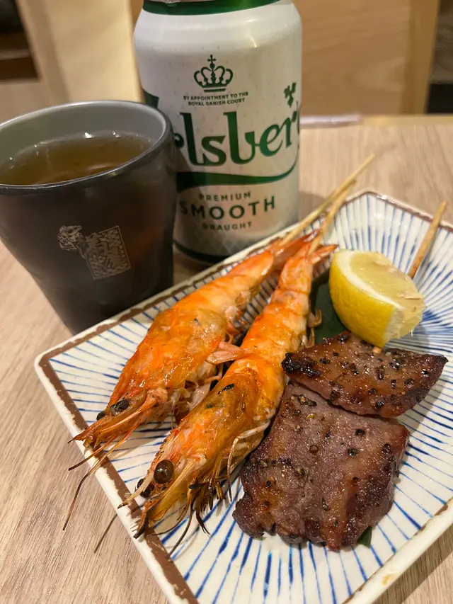 鹽燒牛舌、鹽燒海蝦