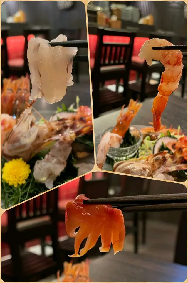 赤蝦、花竹蝦、赤貝刺身